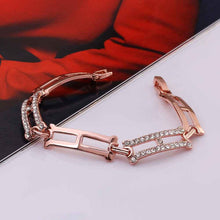 jewerly 18k GP Rectangular rose golden plated pulseras mujer women braceletSMTPB1 5 ELY