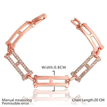 jewerly 18k GP Rectangular rose golden plated pulseras mujer women braceletSMTPB1 5 ELY