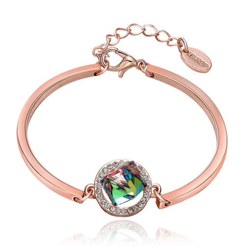 jewerly 18k GP The hearts of green pulseras mujer women braceletSMTPB 77 ELY