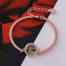 jewerly 18k GP The hearts of green pulseras mujer women braceletSMTPB 77 ELY