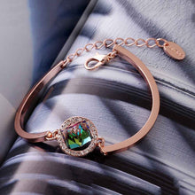 jewerly 18k GP The hearts of green pulseras mujer women braceletSMTPB 77 ELY