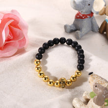 Mens Gold Skull Head Buddha Beaded Rock Elastic Bracelet Bangle Beacelet Bangles 1STL ELY