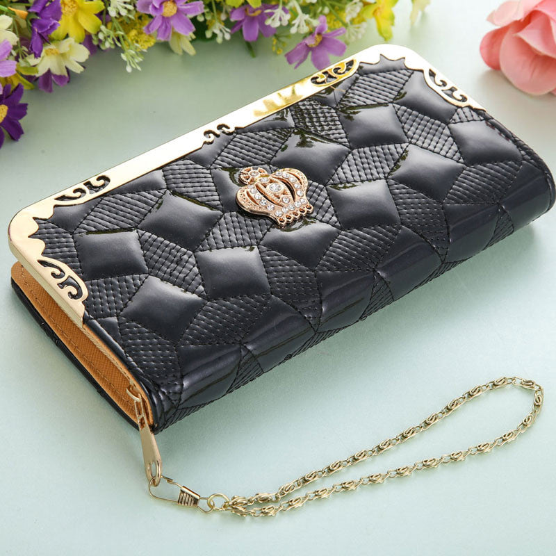 Women Wallet Phone Purse Wallets Shinny Lady Long PU Purses Po Slot 1STL ELY