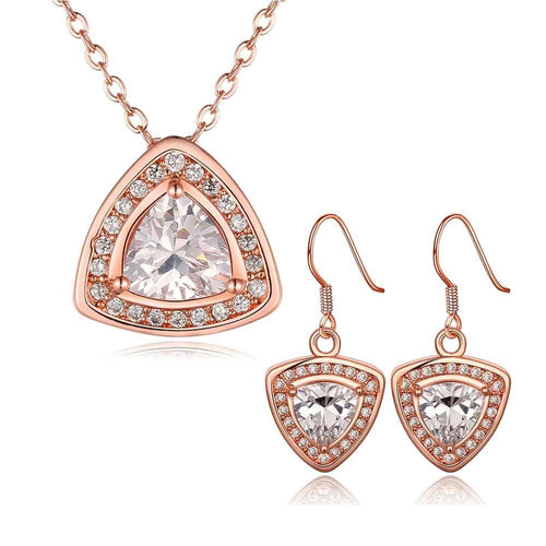 Austrian Crystal jewelry sets crystal Triangle star necklace+earrings Elegant SMTPS423 ELY