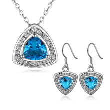 Austrian Crystal jewelry sets crystal Triangle star necklace+earrings Elegant SMTPS423 ELY