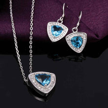 Austrian Crystal jewelry sets crystal Triangle star necklace+earrings Elegant SMTPS423 ELY