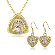 Austrian Crystal jewelry sets crystal Triangle star necklace+earrings Elegant SMTPS423 ELY