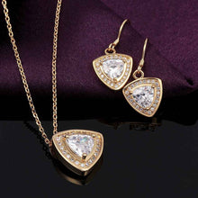 Austrian Crystal jewelry sets crystal Triangle star necklace+earrings Elegant SMTPS423 ELY