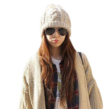 Women Men Braided Baggy Knit Crochet Beanie Ski Cap Warm Cap Woolen Christmas Caps1STL ELY