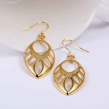 Jewelry Hollow drop water earrings 18k GP Zircon earing brincosSKGE 33 ELY