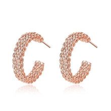 Jewelry braid stud earrings 18k GP Zircon earing brincos SKGE 29 ELY