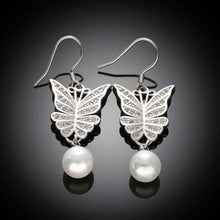 Jewelry butterfly beads drop earrings 18k GP Zircon earing brincosSKGE 21 ELY