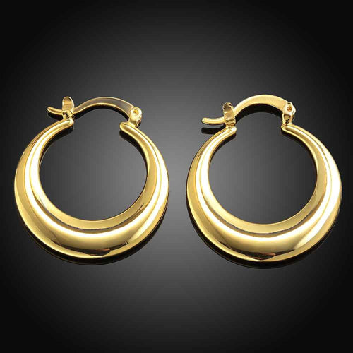 Jewelry casual circle hoop earrings 18k GP Zircon earing brincosSKGE 3 ELY