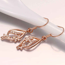Jewelry flower drop earrings 18k GP Zircon earing brincosSKGE 7 ELY
