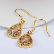 Jewelry star in drop water earrings 18k GP Zircon earing brincosSKGE 27 ELY