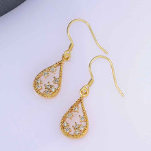 Jewelry star in drop water earrings 18k GP Zircon earing brincosSKGE 27 ELY