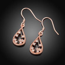 Jewelry star in drop water earrings 18k GP Zircon earing brincosSKGE 27 ELY