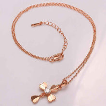 collares pendants 18K GP Zircon clover chunky patek necklace SKGN 32 ELY