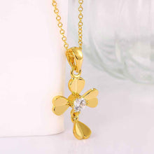 collares pendants 18K GP Zircon clover chunky patek necklace SKGN 32 ELY