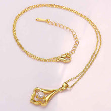 collares pendants 18K GP Zircon insets crown chunky patek necklace SKGN 55 ELY