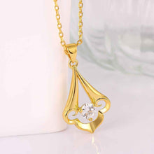 collares pendants 18K GP Zircon insets crown chunky patek necklace SKGN 55 ELY