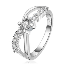 silver plated stamp Insets 8word White Gem rings the lord of rings silver plated ring 46 ELY