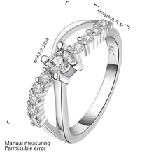 silver plated stamp Insets 8word White Gem rings the lord of rings silver plated ring 46 ELY