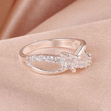 silver plated stamp Insets 8word White Gem rings the lord of rings silver plated ring 46 ELY