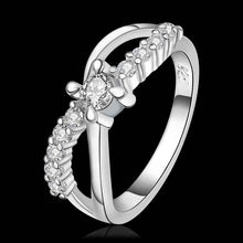 silver plated stamp Insets 8word White Gem rings the lord of rings silver plated ring 46 ELY