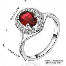 silver plated stamp ellipse crystal rings the lord of rings silver plated ring 644 ELY