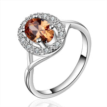 silver plated stamp ellipse crystal rings the lord of rings silver plated ring 644 ELY
