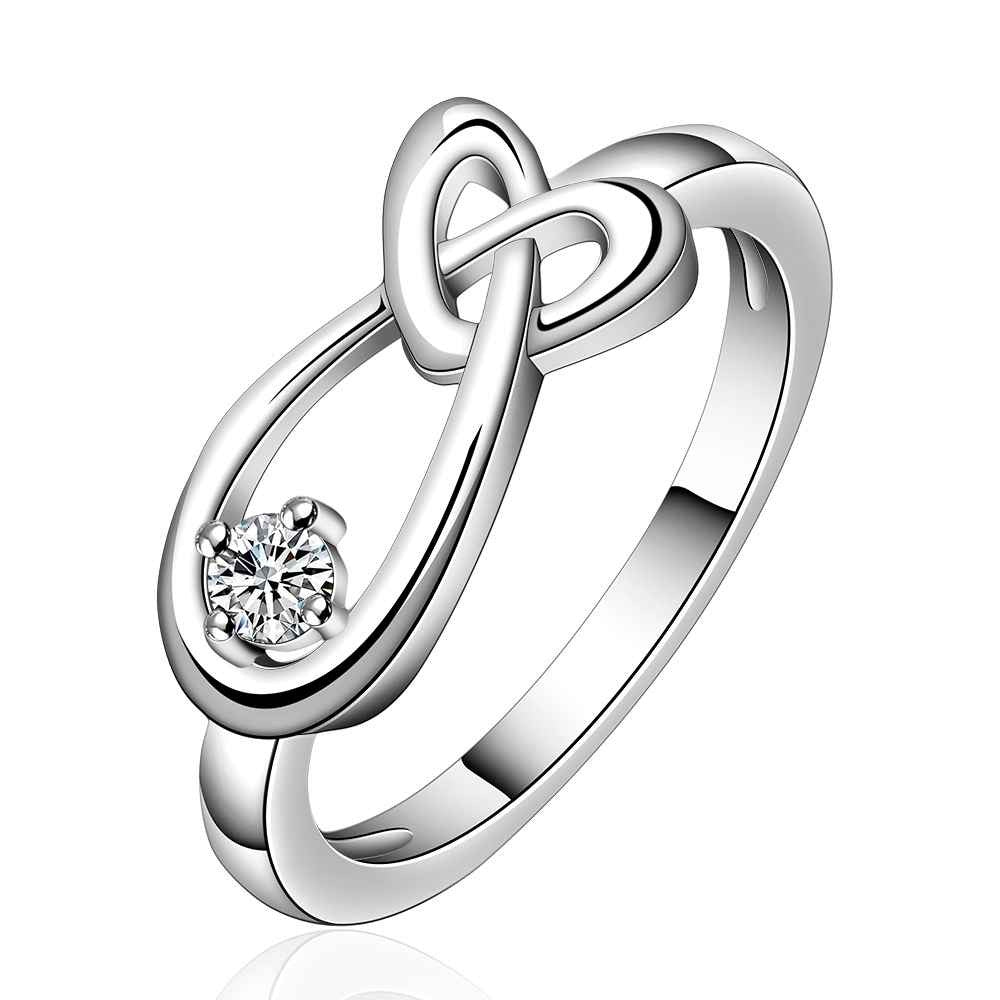silver plated stamp heart drop water rings the lord of rings silver plated ring 658 ELY