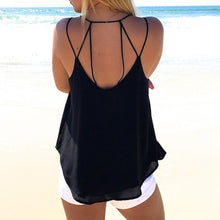 European Style Chiffon Backless Crop Top Camis Sleeveless Tank Top Spaghtti Strap Crop Top Blouse Blusa Cropped ELY