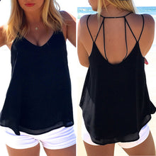 European Style Chiffon Backless Crop Top Camis Sleeveless Tank Top Spaghtti Strap Crop Top Blouse Blusa Cropped ELY