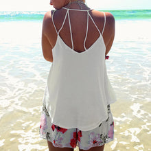 European Style Chiffon Backless Crop Top Camis Sleeveless Tank Top Spaghtti Strap Crop Top Blouse Blusa Cropped ELY