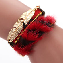 Handmade Bangles Bracelet Women Men Alloy Feather Leaves Magnetic Multilayer Leather Bracelets Bangles1STL ELY
