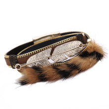 Handmade Bangles Bracelet Women Men Alloy Feather Leaves Magnetic Multilayer Leather Bracelets Bangles1STL ELY