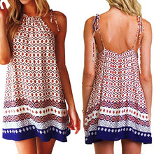 Dress Casual Sleeveless Backless Spaghetti Strap Mini Women Dress Print Beach Dress Vestidos De Festa 1STL ELY