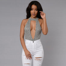 Women Solid Color Hollow Out Stretchy Bodysuit Leotard 1STL ELY
