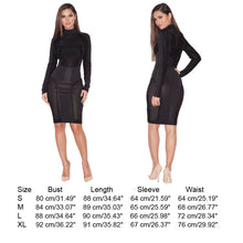 Mini Perspective Hollow Sexy Bandage Nightclub Dress Long Sleeve O-Neck Black Dress 1STL ELY