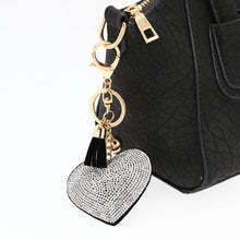 Trending Women Key Chain Love Heart Pendant Leather Rhinestone Bag Keychains Gift Jewelry 1STL ELY
