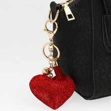 Trending Women Key Chain Love Heart Pendant Leather Rhinestone Bag Keychains Gift Jewelry 1STL ELY