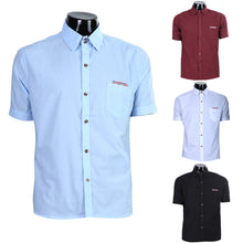 Mens Luxury Casual Fastener Slim Fit Stylish Short Sleeve Shirt British Style Cotton Blend Men Shirts 1STL ELY