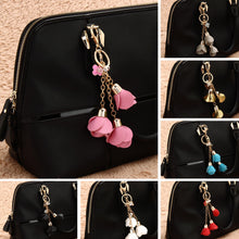 Camellia Leather Keychain Bag Pendant Car Ornaments Long Key Chain Best Gift to Friends 1STL ELY