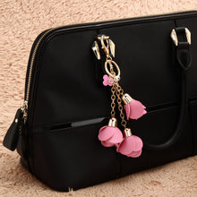 Camellia Leather Keychain Bag Pendant Car Ornaments Long Key Chain Best Gift to Friends 1STL ELY