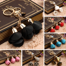 Camellia Leather Keychain Bag Pendant Car Ornaments Long Key Chain Best Gift to Friends 1STL ELY