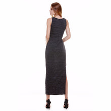 Sleeveless Dresses Letter Print Sexy Slim Dresses Sheath Side Split Women Dresses Vestidos Robes 1STL ELY