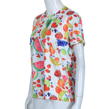 Crew Neck Fruits Print Tee Shirt Womens Casual Clothing Tops Multicolor Short Sleeve T-shirt 1STL ELY