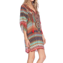 Chiffon Blouse Loose Kimono Women Tops Geometric Print Women Blouse Blusa Feminino Shirt Women 1STL ELY