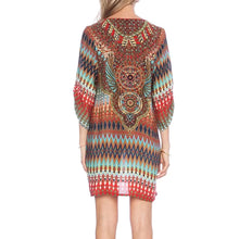 Chiffon Blouse Loose Kimono Women Tops Geometric Print Women Blouse Blusa Feminino Shirt Women 1STL ELY